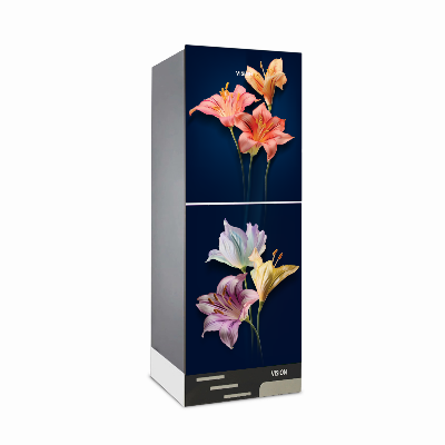 Picture of VISION Glass Door Refrigerator RE-216 Liter Fantasy Lily Bottom Mount 
