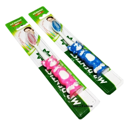 Picture of Mr. Dentist Soft Tooth Brush for Baby Kid -2 Piece Tom Carton Doll Shape Multicolor