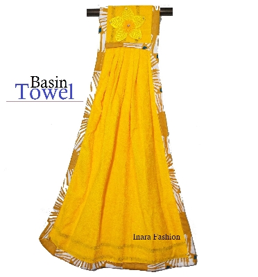 Picture of Soft Cotton Basin Towel For Home-1 Piece Multicolor