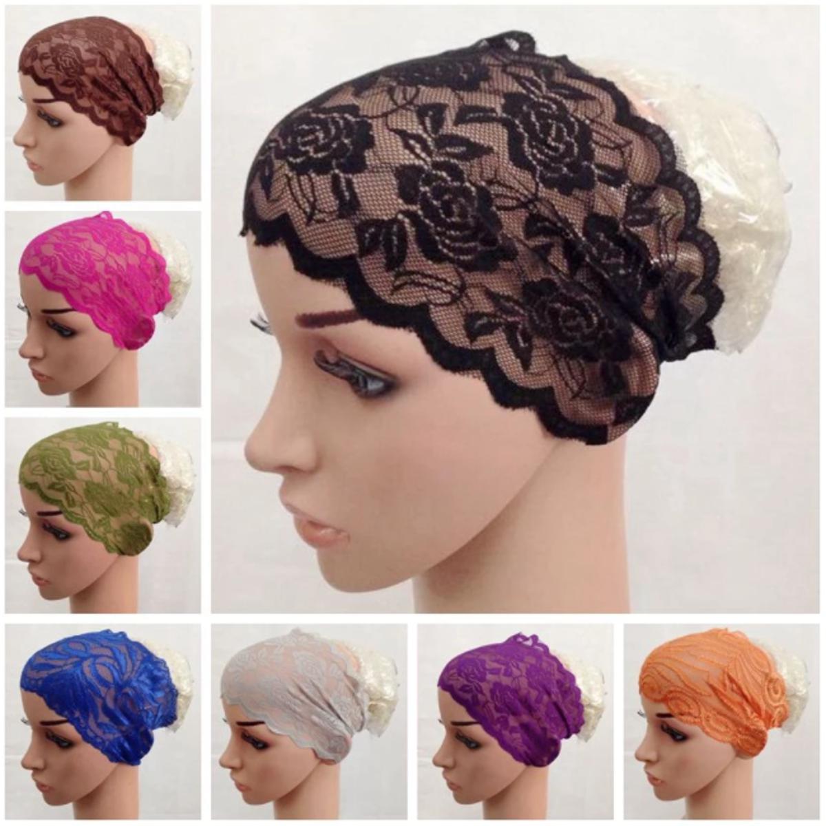 Picture of Lace Underscarf Muslim Net Inner Cap Multi-color - 2 Piece