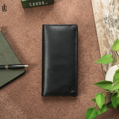 Picture of Urbaland walt single mobile pocket Original Leather Long Wallet – walt Long Wallet - Black