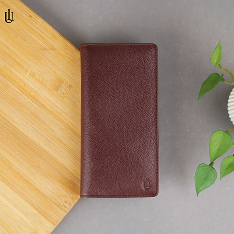 Picture of Urbaland Wane Double Original Leather Long Wallet – Wane Red wine