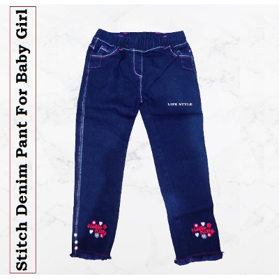 Picture of Baby Girls New Stylish Stitch Denim Pant ( 1-7 Years )