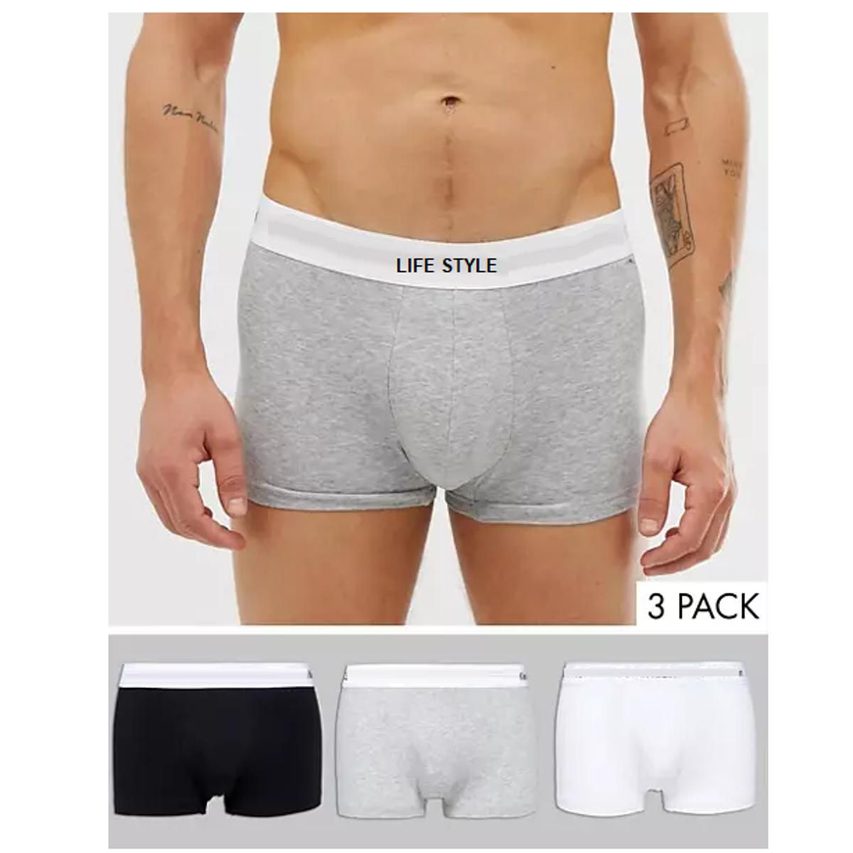 Picture of Pack of 3 Cotton Boxer Underwear For Men Underwear Export Quality Comfortable - Under Wear For Men - Under Wear For Men - Under Wear For Men