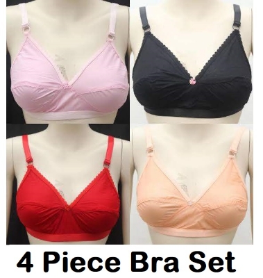 Picture of 4 piece set  Boil Fabrics Cotton Bras - Comfortable Choices for Girls and Women - Stylish Undergarments for All-Day Comfort