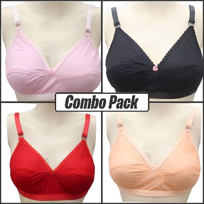 Picture of 4 piece set  Boil Fabrics Cotton Bras - Comfortable Choices for Girls and Women - Stylish Undergarments for All-Day Comfort