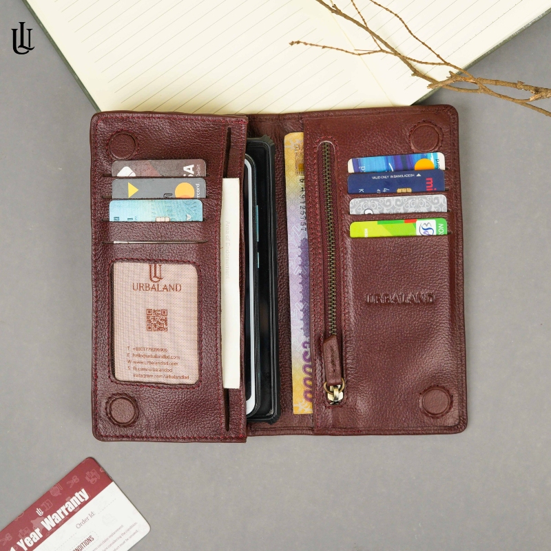Picture of Urbaland Kane Double Original Leather Long Wallet – Red Wine