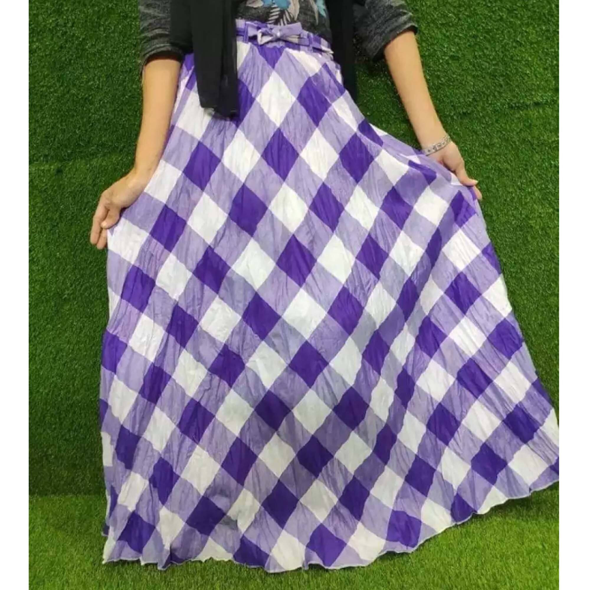 Picture of Multicolor Stylish And Fashionable Long Cotton Chack Skirt For Women