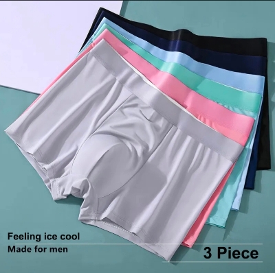 Picture of 1 Piece Imported Premium Antibacterial Ice Silk Comfortable Boxer Brief Trunk Underwear for Men -Random Color