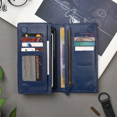 Picture of Urbaland Kane Double Original Leather Long Wallet – Navy blue