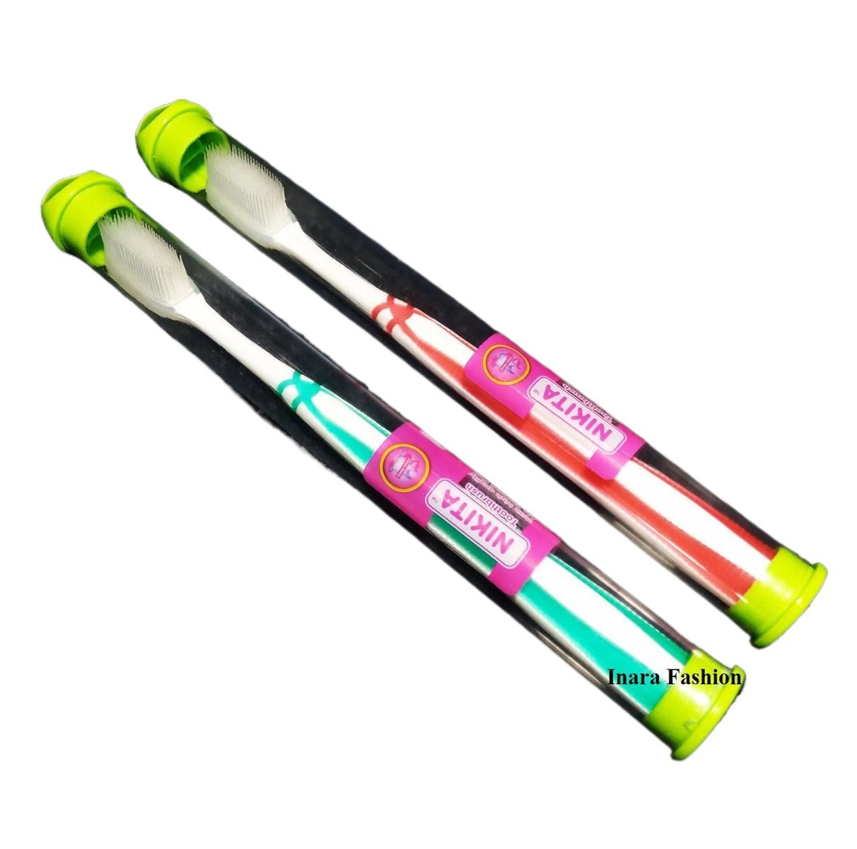 Picture of NIKITA Soft Rubber Head Tooth Brush-2 Piece Multicolor