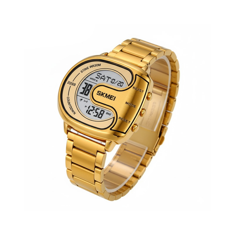 Picture of SKMEI 2298 Digital Stainless Steel Luminous Men's Watch - Golden