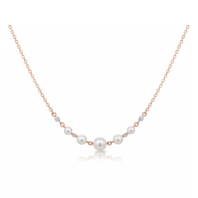 Picture of Lucky 7 Pearl Necklace Women White Pearls Collarbone Necklaces Choker Silver Color Pendant Female Fashion Jewelry As Best