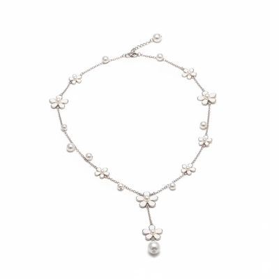 Picture of 2021 New Flower Tassel Long Necklace Temperament Women Pendant Dress Accessories Sweater Necklace Korean Jewelry - Necklace