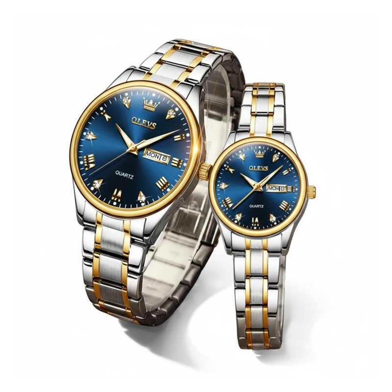 Picture of Olevs 5563 Quartz Couple Watches For Lovers Top Luxury Brand Sport Waterproof Elegant Women's and Men Watch Amante Relogio 5563