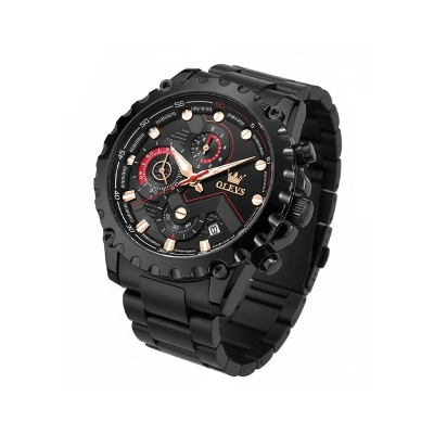 Picture of OLEVS Fashion Quartz Watch for Men Three Dial Sport Chronograph Casual Waterproof Stainless Steel Watches - 2873