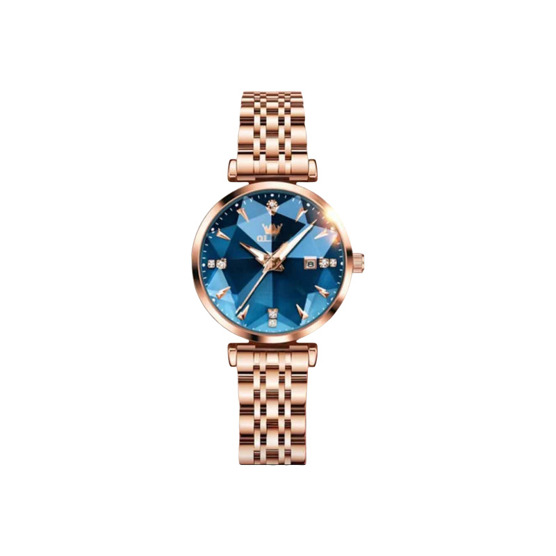 Picture of Olevs 5536 Quartz Watch for Women Stainless Steel Strap Fashion Rhombus Mirror Design Luxury Ladies Dress Wristwatch