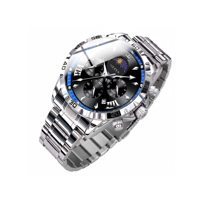 Picture of OLEVS Men's multifunctional quartz watch with calendar and steel strap chronograph 2949