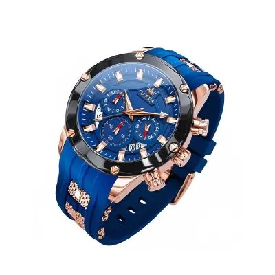Picture of OLEVS Men's Watches Luxury Brand Quartz Watch Waterproof Chronograph Wristwatches Original Design Silicone Band Business Watch for Men
