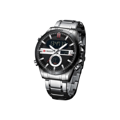 Picture of CURREN 8384 Fashion Sport Gold Men’s Digital Watches with Stainless Steel Chronograph Luminou Wristwatch LED Male Wrist Watch For Men