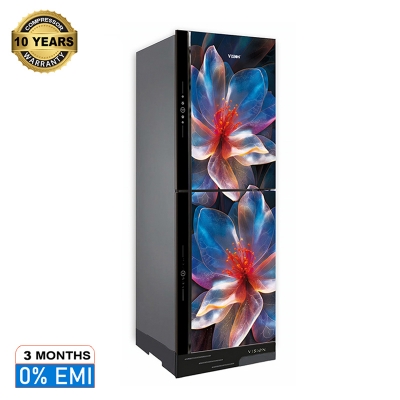 Picture of VISION Glass Door Refrigerator RE-356 Liter Dig Symphony Flower Top Mount