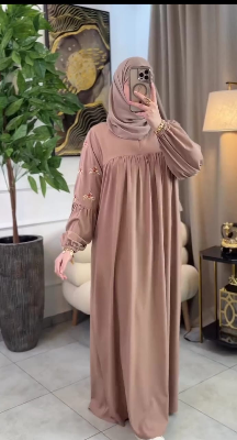 Picture of Abaya borka (Hatai Embroidery ) (No Hijab Only Borka ) Dubai Charry Georget Stylish Embroidery Work Party Borka For Women