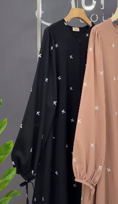 Picture of Abaya borka (Nim Pata) (No Hijab Only Borka ) Dubai Charry Georget Stylish Embroidery Work Party Borka For Women