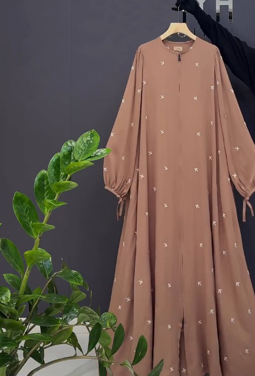 Picture of Abaya borka (Nim Pata) (No Hijab Only Borka ) Dubai Charry Georget Stylish Embroidery Work Party Borka For Women