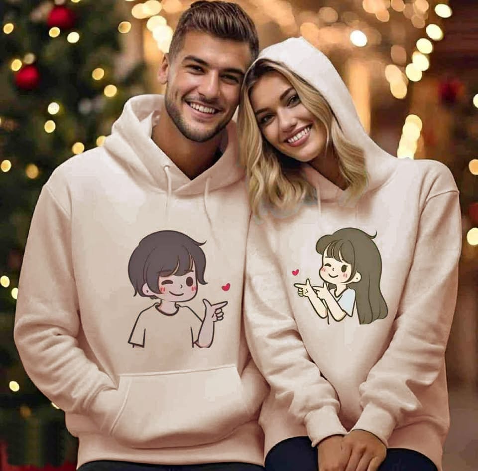 Picture of 2 Pcs Set Cupple Hoodie For Men And Women Design-2