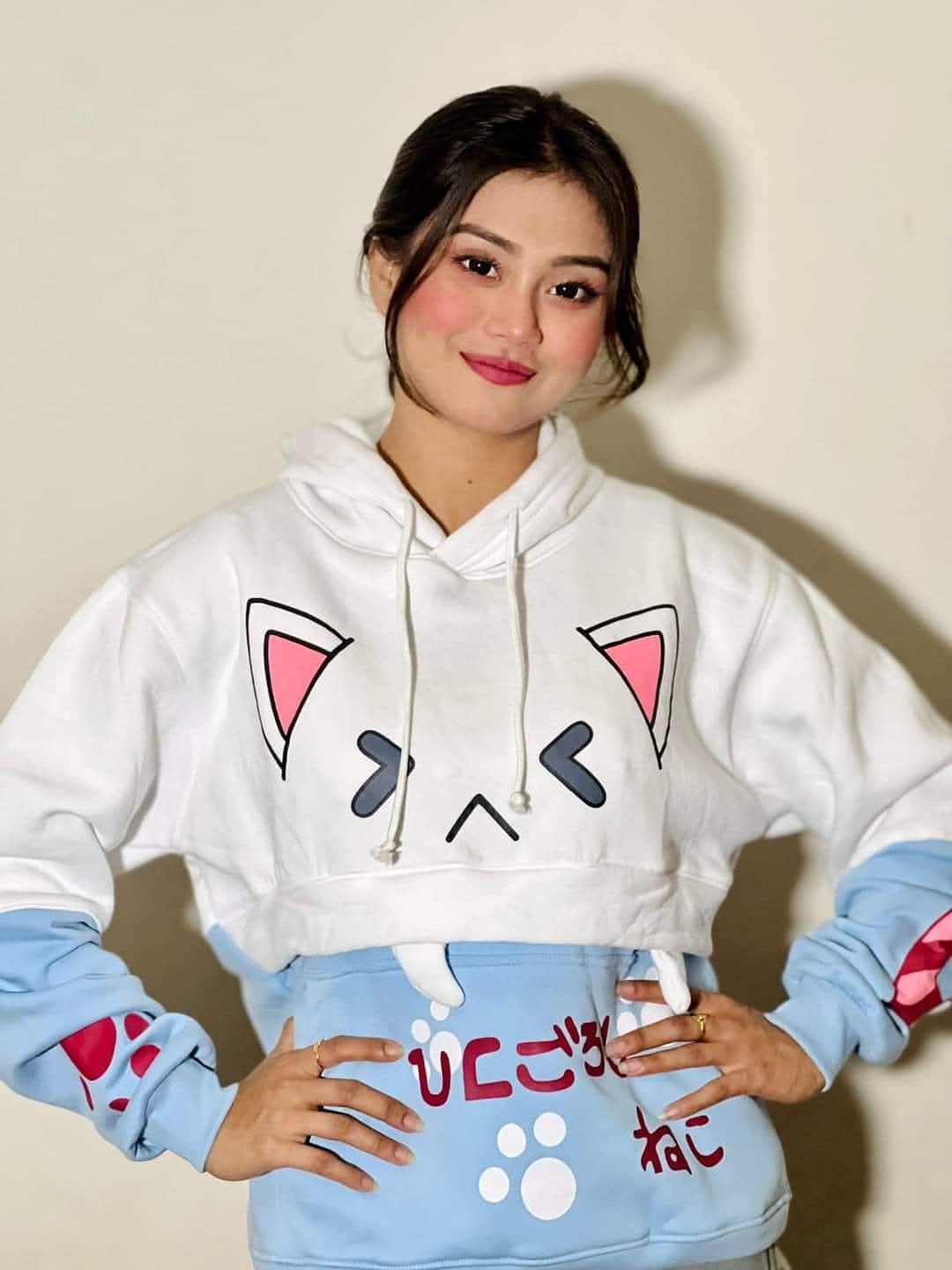 Picture of Pikachu Hoolie Harajuku Pink Hoodies Cartoon Cat Printed Hooded Sweet Sweatshirt Women