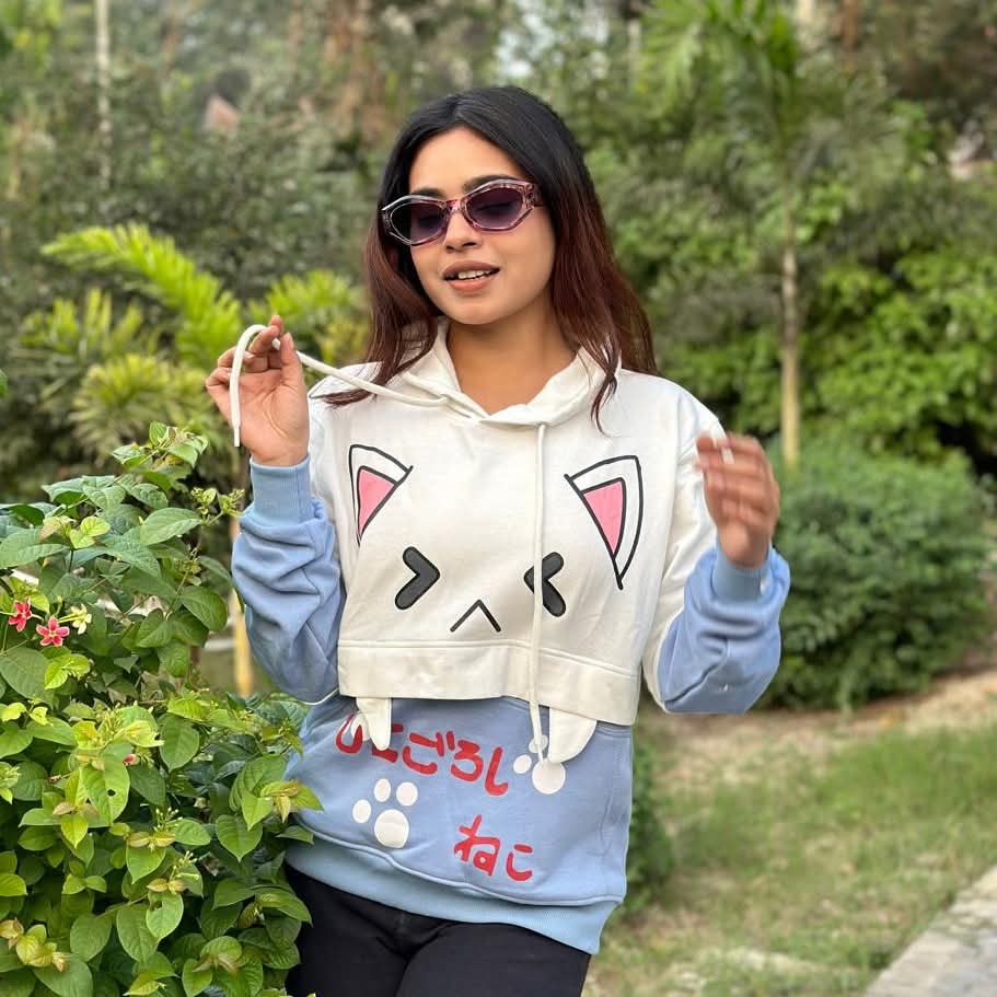 Picture of Pikachu Hoolie Harajuku Pink Hoodies Cartoon Cat Printed Hooded Sweet Sweatshirt Women