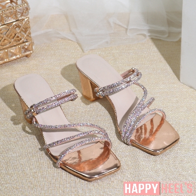Picture of Square Toe Rhinestone HeelsSquare Toe Rhinestone Heels