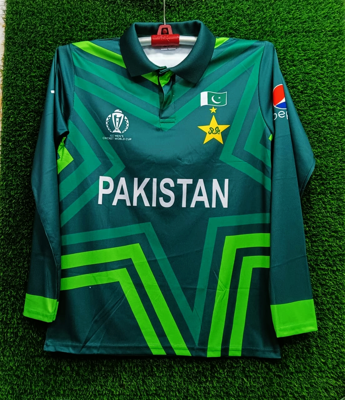Picture of Pakistan World Asia Cup Jersey 2023 4 Part Jersey Premi premium Quality - Pakistan Cricket Jersey - Cricket Jersey -Collar Full Sleeve Jersey
