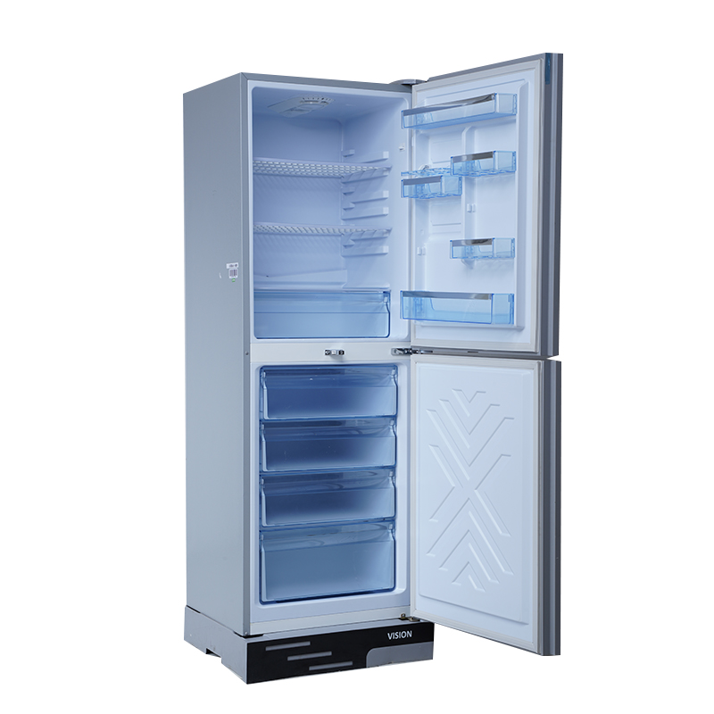 Picture of VISION Glass Door Refrigerator RE-330 Liter Black Flower Bottom Mount