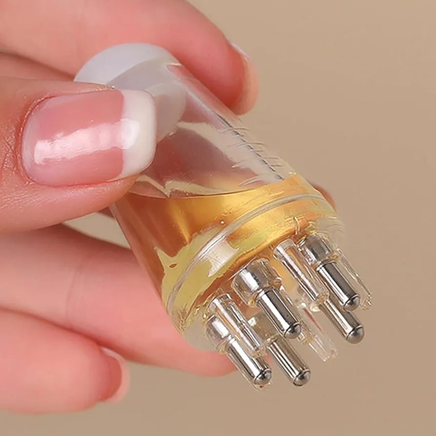 Picture of Gopinath Autolink 6ML Hair Oil applicator, Scalp Applicator Comb, Ball Root Comb applicator Bottle Anti Hair Loss Lotion Dispenser