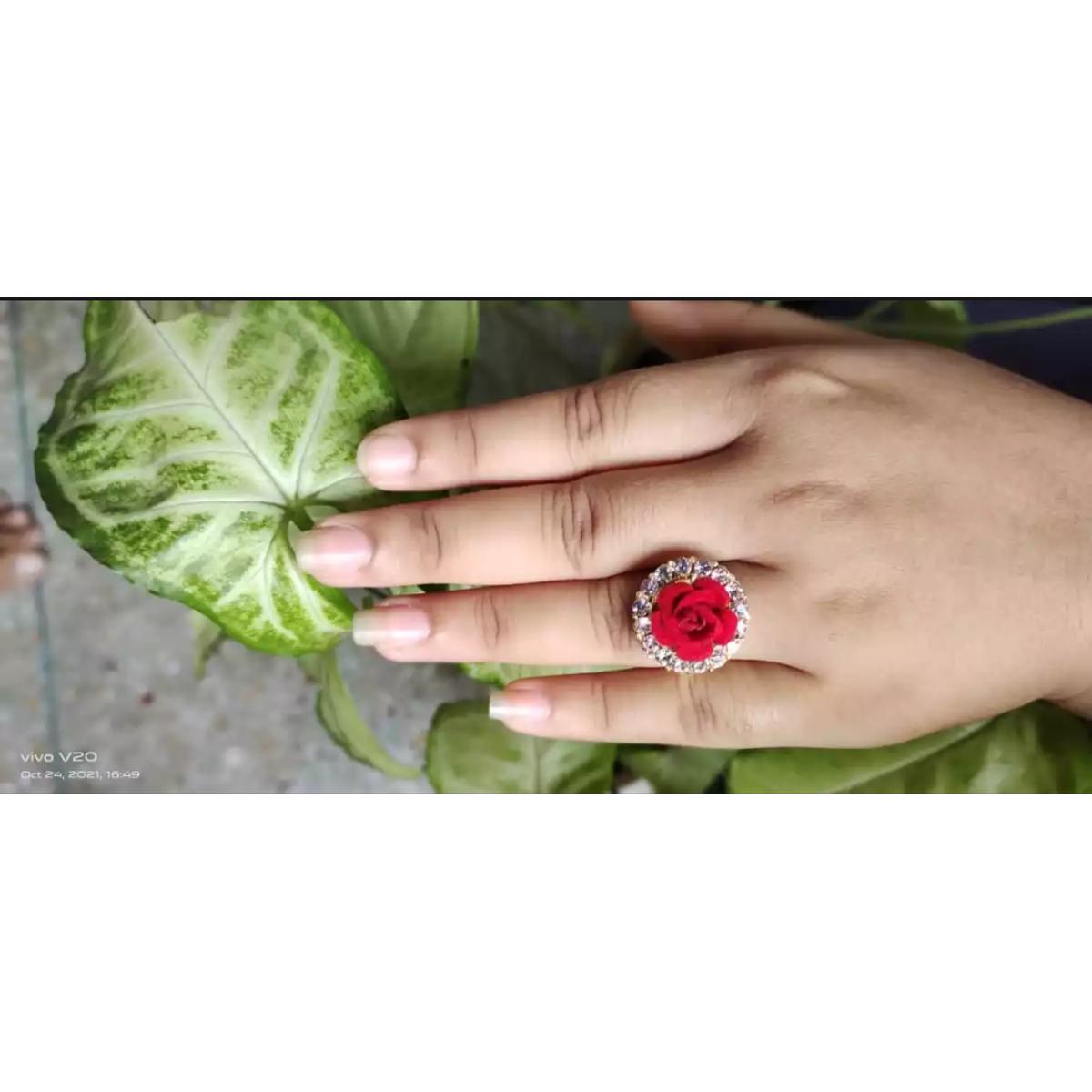 Picture of Ring for girls Latest ring for girls love rose ring for girls free size - ring for women stone - ring for women new Couple Love Ring for Lovers Men Women - Finger Ring for girls woman Love Gift
