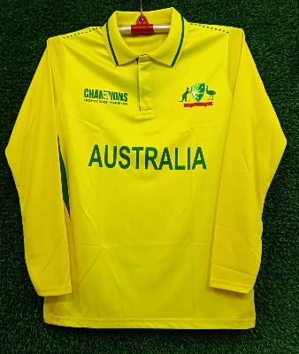 Picture of Australia T20 World Cup 2025 Premium Quality Collar Full Sleeve Jersey - Official Merchandise For Australian Cricket Fans