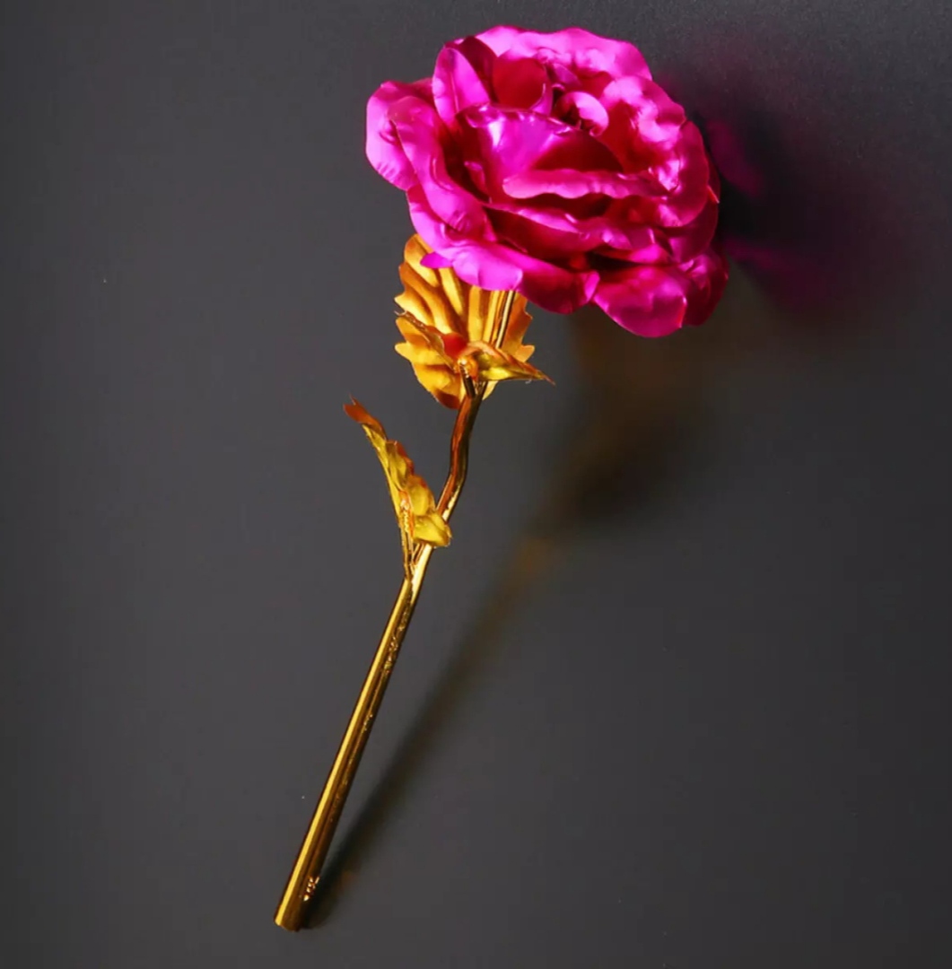 Picture of 24k Gold Plated Rose with Love Holder Gift Valentine's Day Mother's Day Gift Flower Gold Dipped Rose - gift New Full 2025