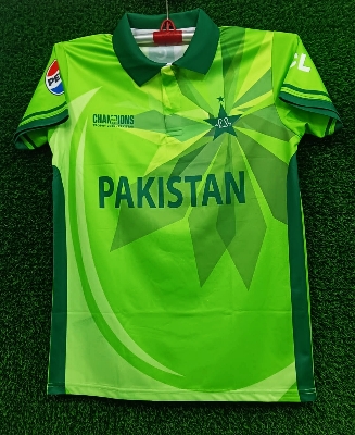 Picture of Pakistan World Cup Jersey 2025. Collar Short sleeve Cricket Jersey 4 Part Jersey