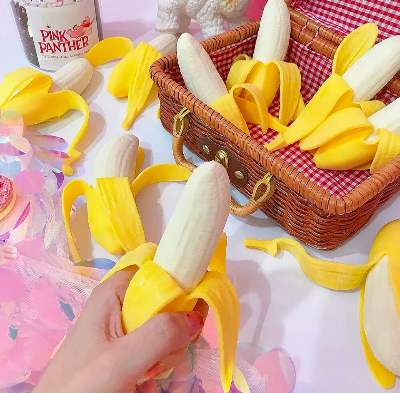 Picture of Realistic Squishy Stretchy Fun Banana Sensory Tactile Fidget Stress Toy