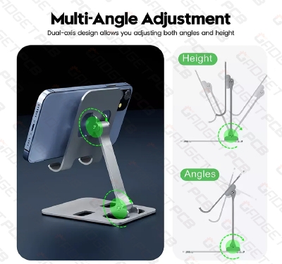Picture of Aluminum Dock Mount Mobile Stand Adjustable Phone/Tablet Stand Phone Stand Metal Phone Holder For Tablet, Smartphone & iPad