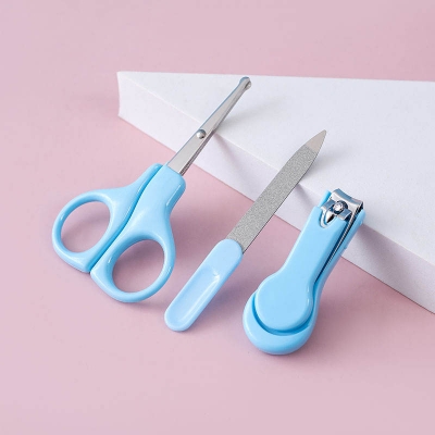 Picture of Hot Sale 3pcs Baby Grooming Kit Nail Clippers Scissors Nail File Tweezer Set