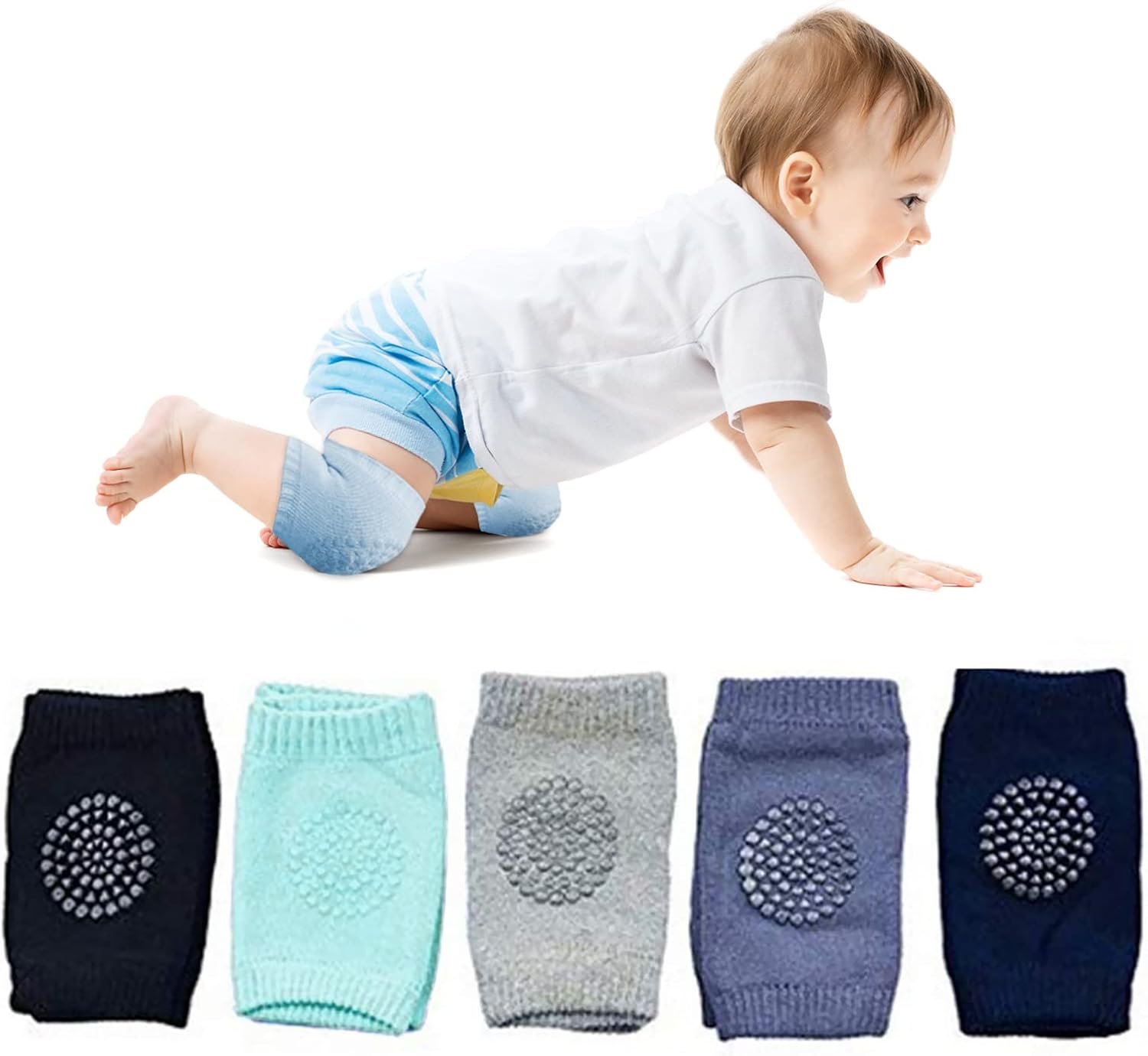 Picture of Soft Mesh Baby Leg Warmers Toddler Kids Kneepad Protector Non-Slip Dispensing Safety Crawling Well Knee Pads Gaiters for Child