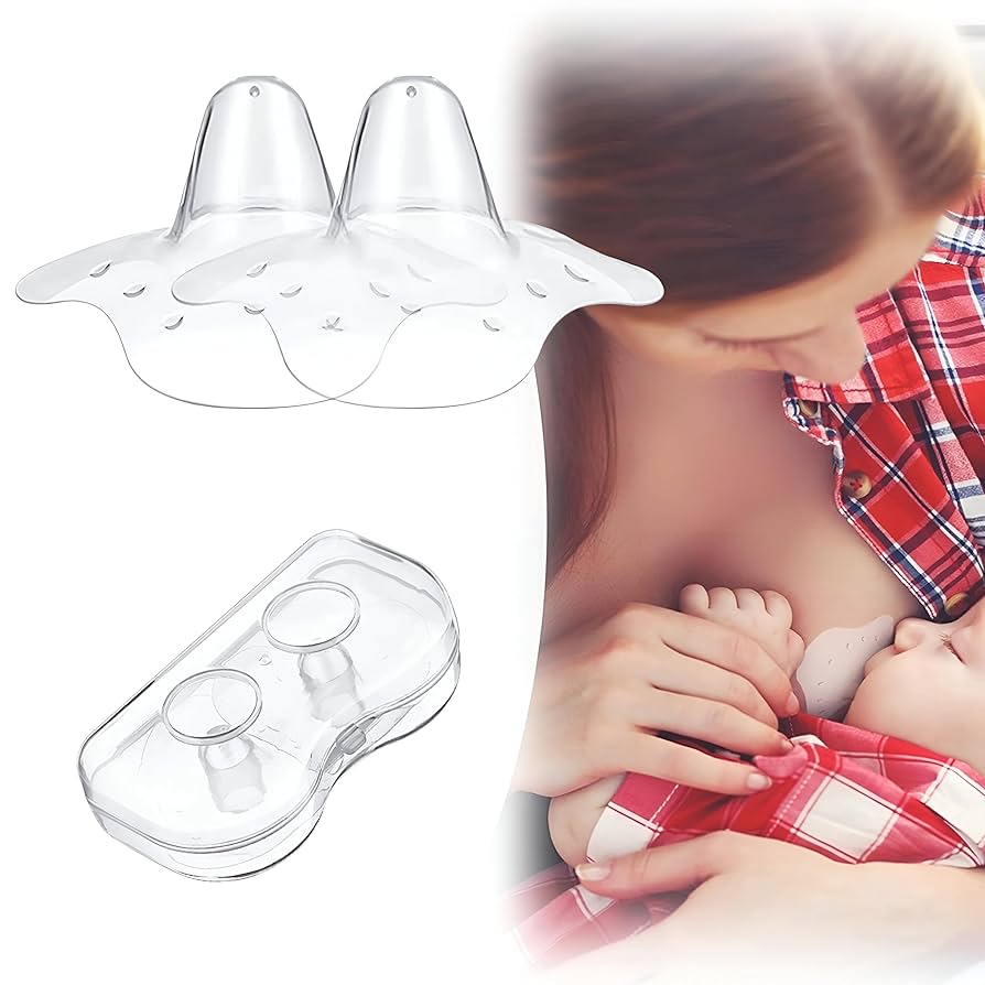 Picture of 2 Pcs Bpa Free Silicone Nipple Protection Cover for Mother Care Breastfeeding Nipple Shield