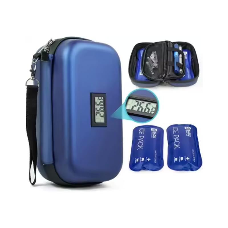 Picture of Insulin Cooler Case, 24-Hour Refrigerated Medicine Cooler for Travel with Thermometer Temperature Display - TSA Approved - Medicine Organizer Bag Includes 2 Ice Packs for Daily Life Trip