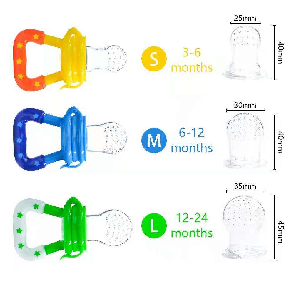 Picture of Fruit and Vegetable Baby Pacifier Bag S,M, L Size Silicone Mesh Bag Baby Feeding Utensils Feeding Nipple Infant Pacifier Feeder
