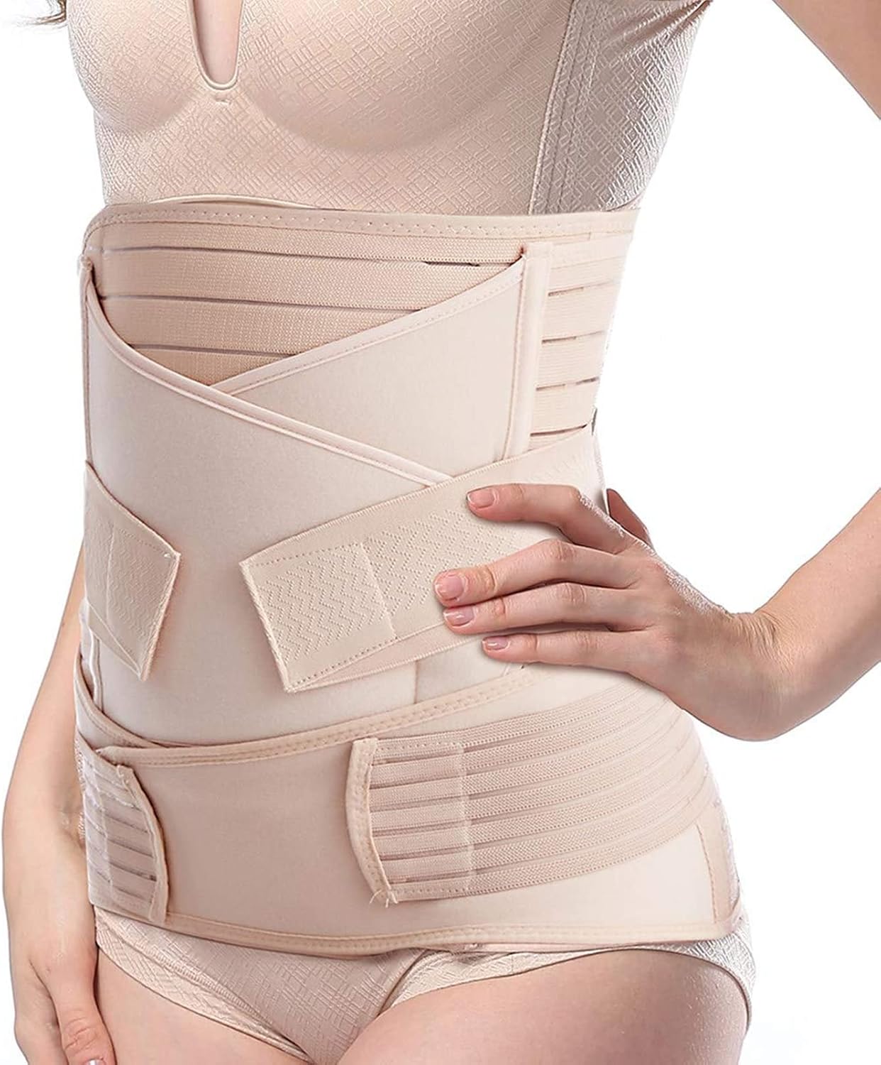 Picture of Postpartum Belly Belt 3 in 1 Body Shapewear Postpartum Recovery Belly Pelvis Wrap Breathable Postpartum Belt