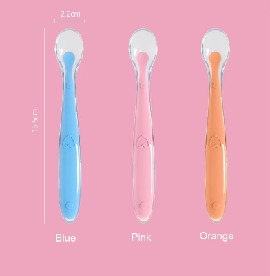 Picture of BPA Free Soft Eco-friendly Silicone Baby Spoon Flexible Feeding Spoon for Baby Food