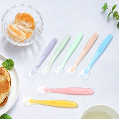 Picture of BPA Free Soft Eco-friendly Silicone Baby Spoon Flexible Feeding Spoon for Baby Food