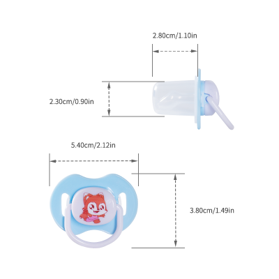Picture of Multicolor Cartoon Animal Print Design Dummy Pacifier teether Silicone Baby Pacifier with Cover